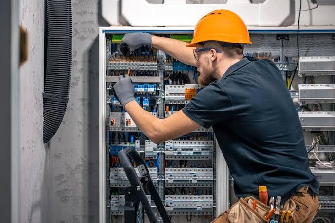 Electrician at work