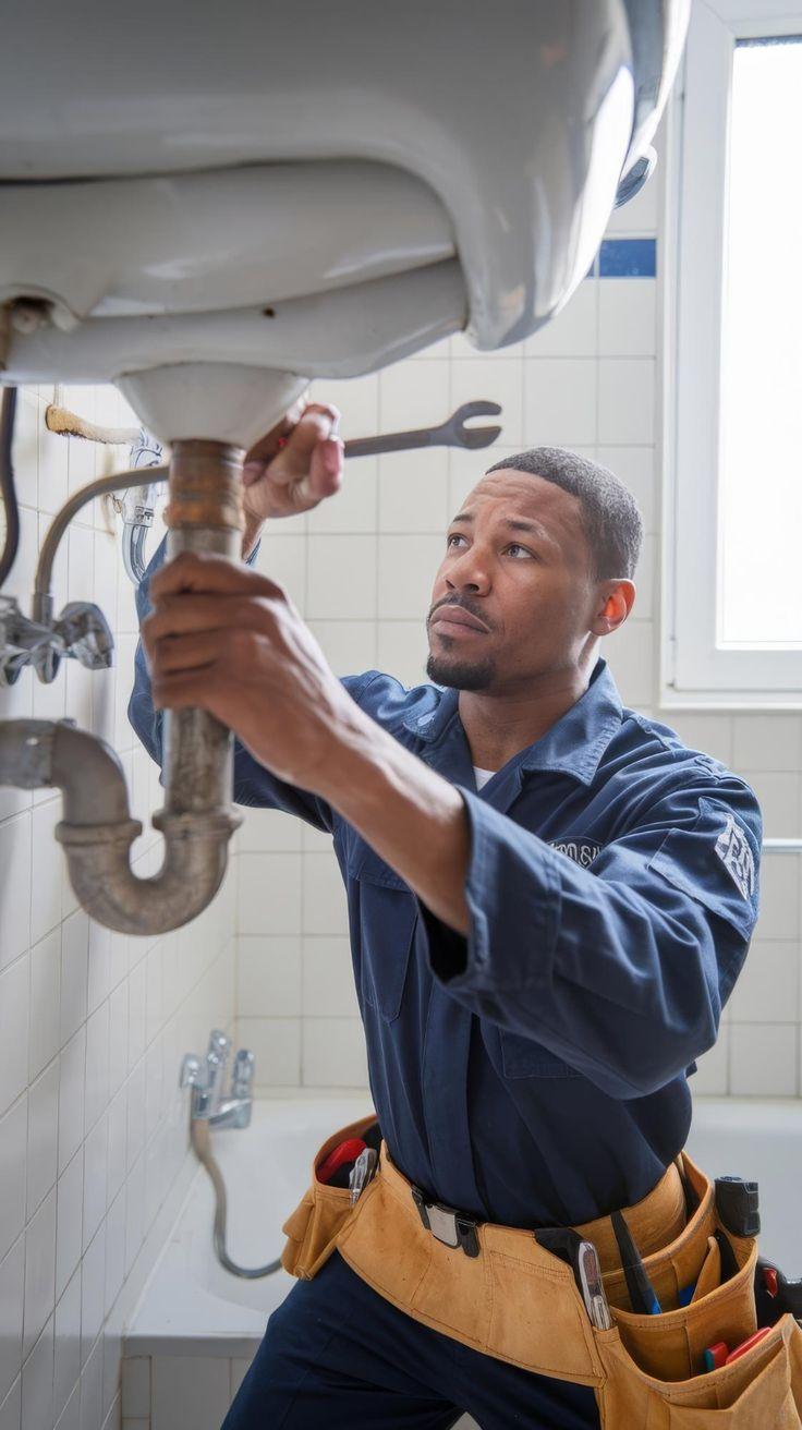Plumber at work